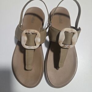 OluKai Tan Sandals with Marble Buckle